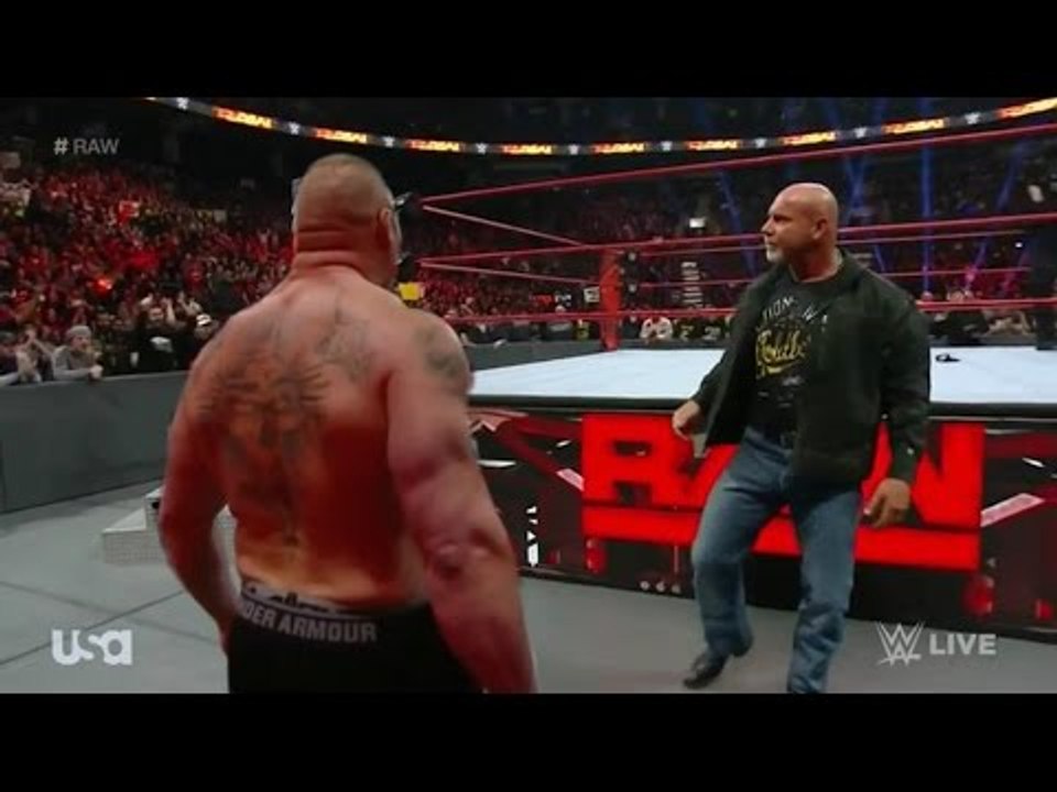 Wwe Raw 28 Dec 2016 Goldberg return and want other Match with Brock Lesnar on Royal Rumble 2017 - YouTube