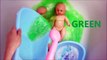 Twin Born Baby Bath Learn Colours - Color Water BabyBath Compilation