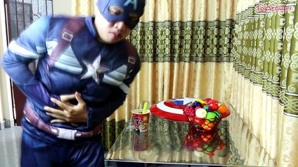 CAPTAIN AMERICA vs IRON MAN! Food Poison Prank w/ Real Life Fun Superhero Fight