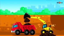 The Red Truck, Crane and Excavator - Diggers and Builder - Vehicle