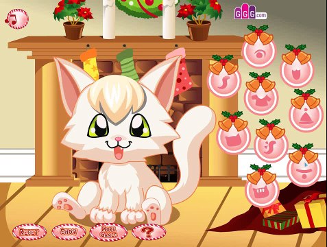 Рождественский наряд для котенка! Игра для девочек про котенка!