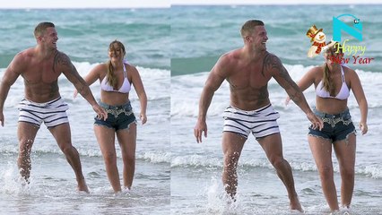 Bikini-clad Jacqueline Jossa's PDA on beach