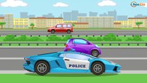 Caricaturas de carros | Coche de policía | Videos para niños | Dibujo animado de Coches
