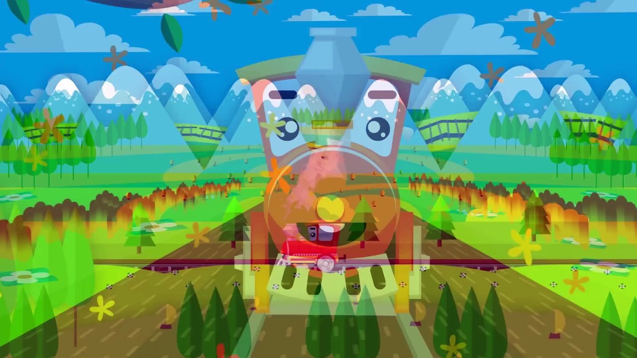 Le train | Compter le nombre avec le train | Les fruits - Les animaux enfants vidéo d'apprentissage