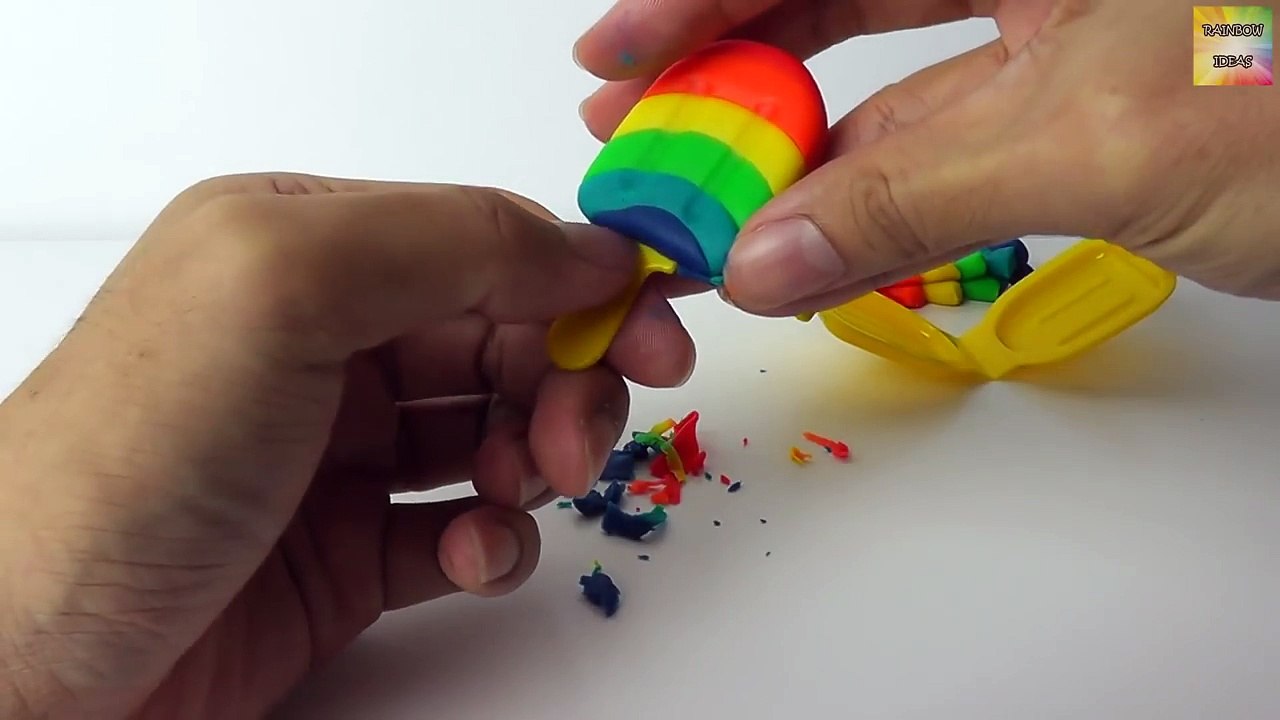 Play Doh Rainbow Ice Cream & Popsicles - How to make with Playdoh