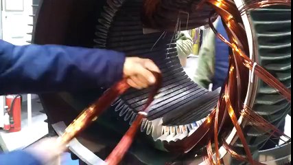 Watch the Winding of a giant Electric Motor