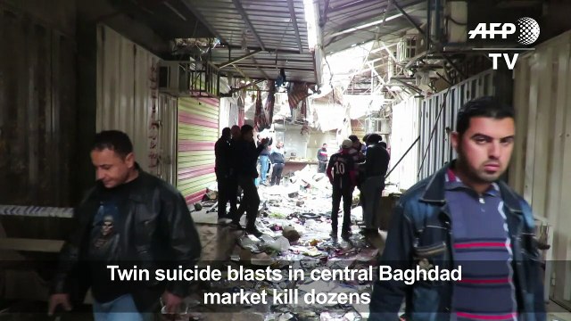 Central Baghdad market blasts kill dozens