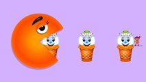 Learn Colors with Cone IceCream Pacman Kids Children Toddlers Baby Preschool Kindergarten Learning