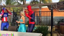 FROZEN ELSA vs DOCTOR! Pregnant Elsa got HURT! w/ Joker and Pink spidergirl Maleficent Superheroes