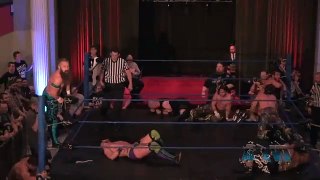 Johnny Gargano & The Young Bucks 3 Person Superkick - Absolute Intense Wrestling
