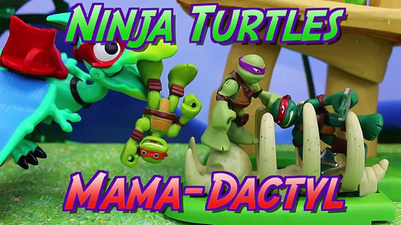Teenage Mutant Ninja Turtles Mikey is Kidnapped by Pterodactyl Dinosaur Pet and Gets Pizza with Leo