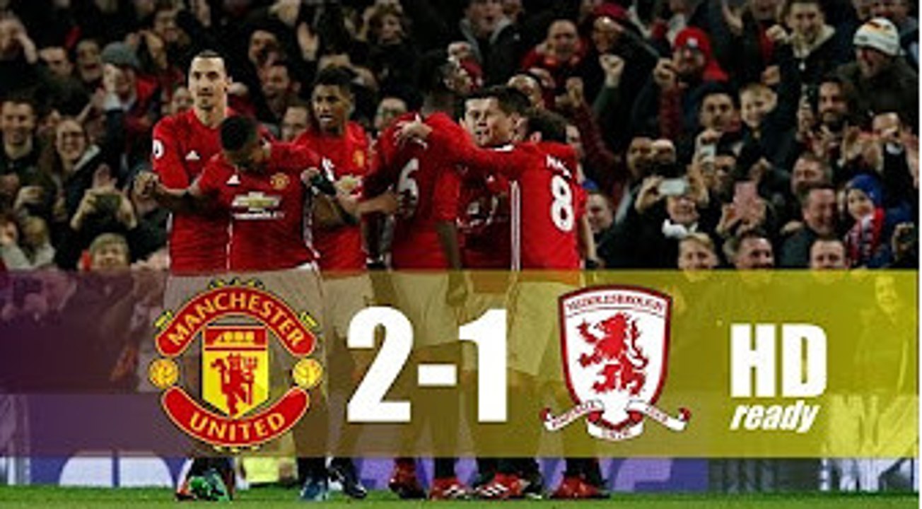 Manchester United vs  Middlesbrough 2-1 - All Goals & highlights - 31.12.2016