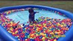 Outdoor Giant Ball Pit Pool Kids Learning Playing Water Balloons Balls Easy Fun Color Lesson Video