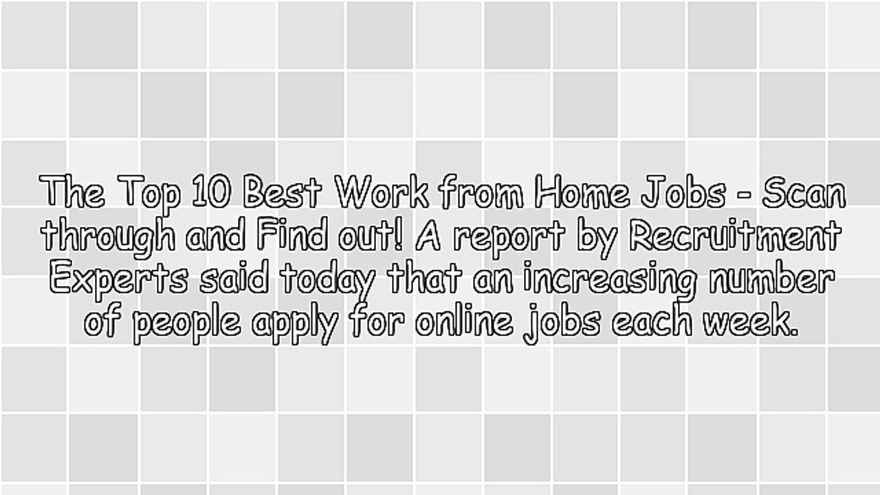 The 10 Best Work at Home Jobs