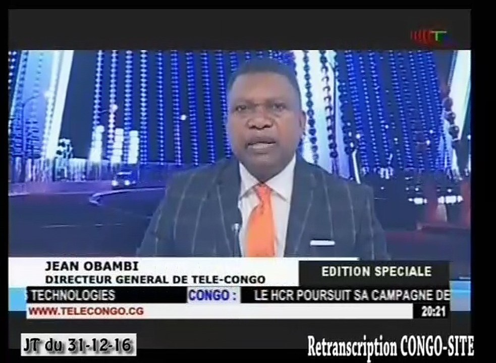 Journal de 20h TVCongo du samedi 31 décembre 2016 partie 1 -By Congo-Site