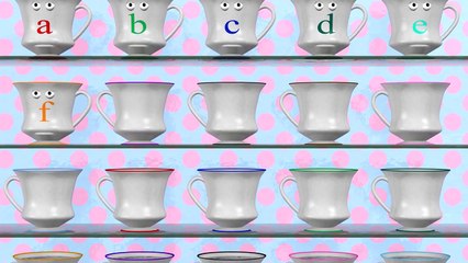 Alphabet Teapot & Teacups - Lowercase Letters