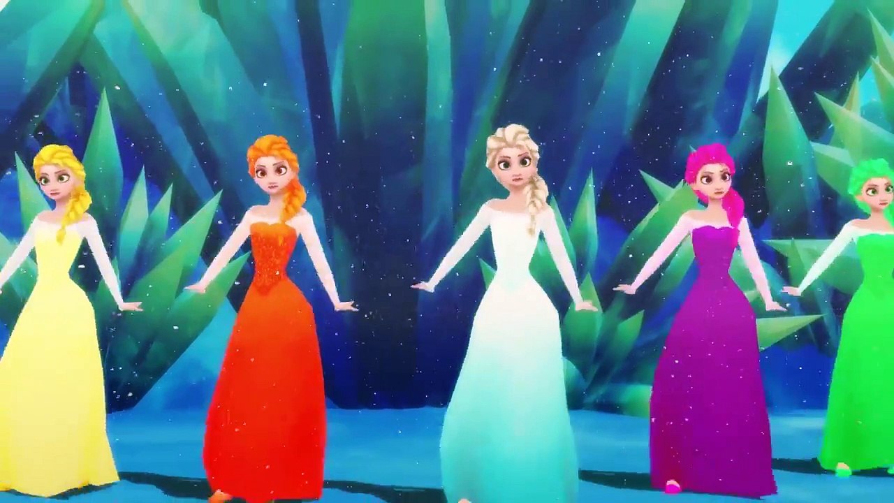 Disney Frozen Finger Family Song | Green White Flower Fire Elsa Finger Family Rhyme