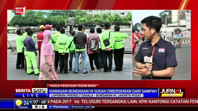Pasca Pesta Tahun Baru, Bundaran HI Bersih dari Sampah