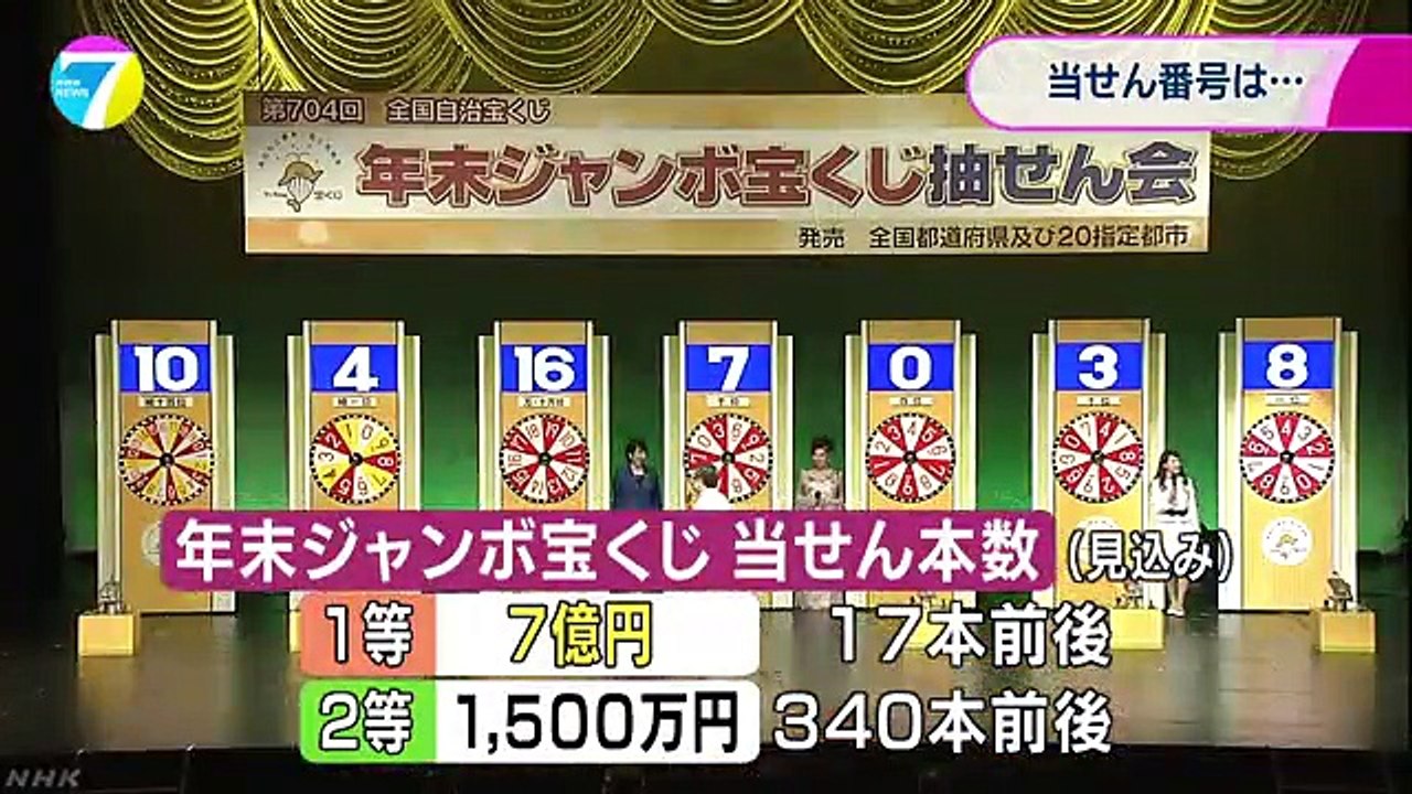 年末ジャンボ宝くじ 当選番号決まる