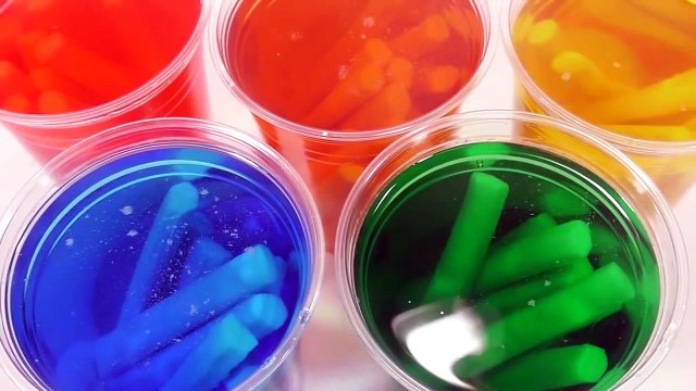 DIY How to Make Colors Cheese Stick Flour Learn Colors Slime Clay Syringe Dart Slime Real Play