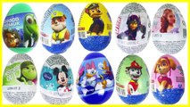 11 SURPRISE EGGS Paw Patrol The Good Dinosaur Inside Out Cinderella Mickey Mouse Donald Duck