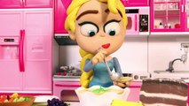 Elsa Playdoh Stop Motion Animation BAKES A CAKE *** FROZEN BAKERY- Dora & Peppa Pig Cartoon