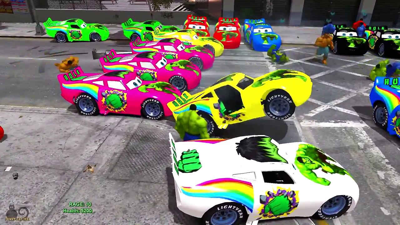 Lighting Mcqueen & Hulk Colors for children Nursery Rhymes Kids video