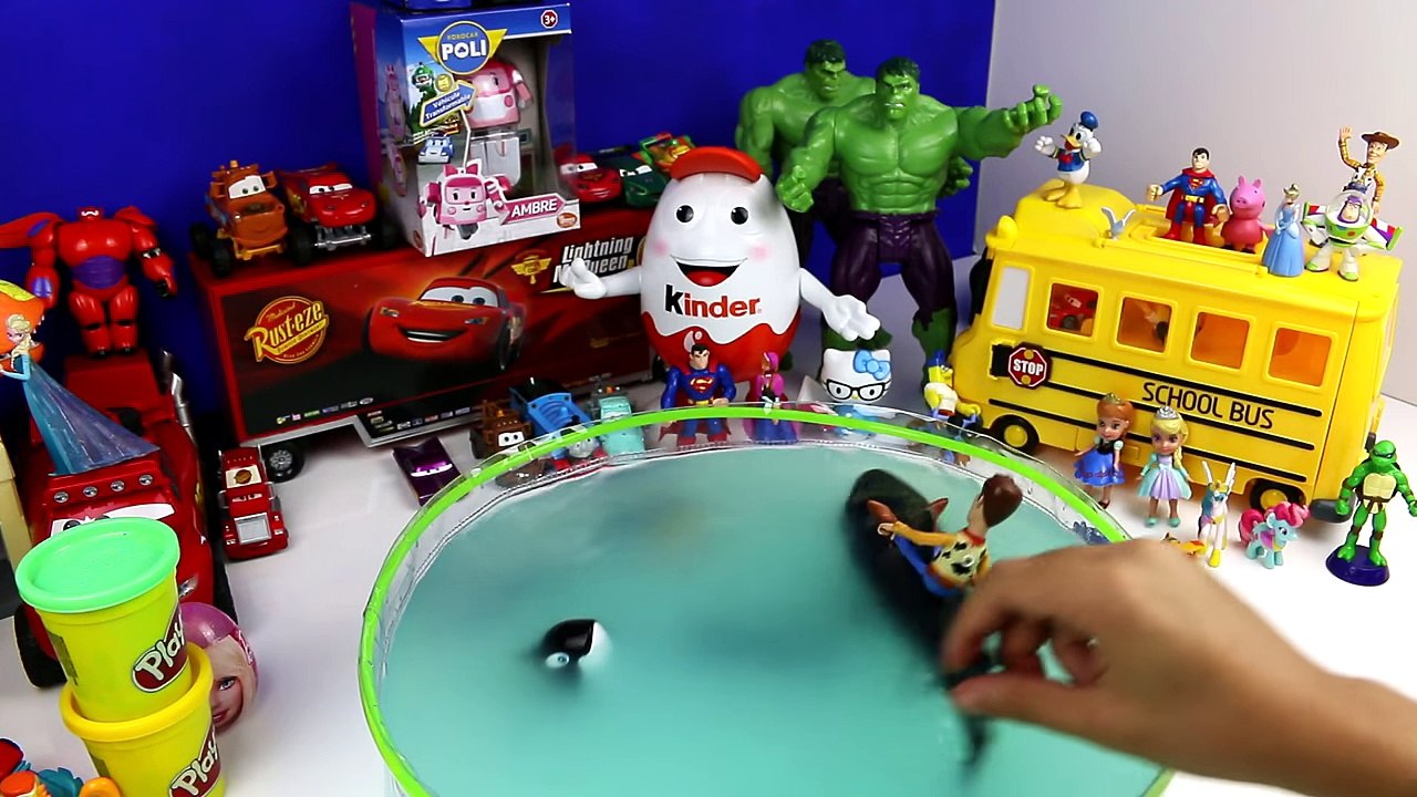 Hulk, Spider-Man, Peppa Pig & SpongeBob SHARK ATTACK! + LEARN COLORS Surprise Eggs Play Doh & Toys