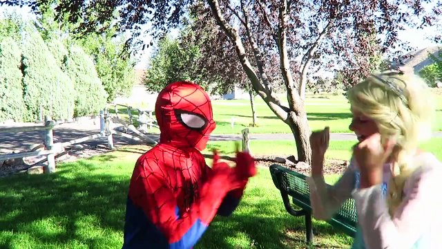 Frozen Elsa & Spiderman vs JOKER CANDY PRANK! BAD BABY! Batman, Pink Spidergirl, Superman Superhero