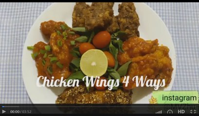 How to cook Chicken wings 4 ways- Memasak ayam 4 Rasa