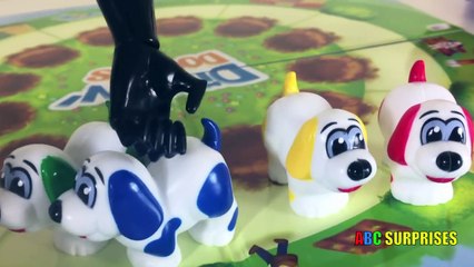 Spiderman vs Venom Diggin Doggies Game Challenge Learn Colors and Count Numbers Egg Surprise Toy