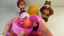 Masha and The Bear, Hello Kitty surprise eggs unboxing toys for childrens