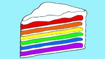 Learn Colors with Rainbow Cake Popsicle Ice Cream Coloring Pages (15) Educational Video for Kids