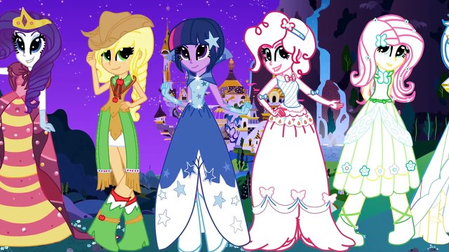 My Little Pony Coloring Book Equestria Girls in Gala Dress - Apps for Kids MLP Coloring Pages