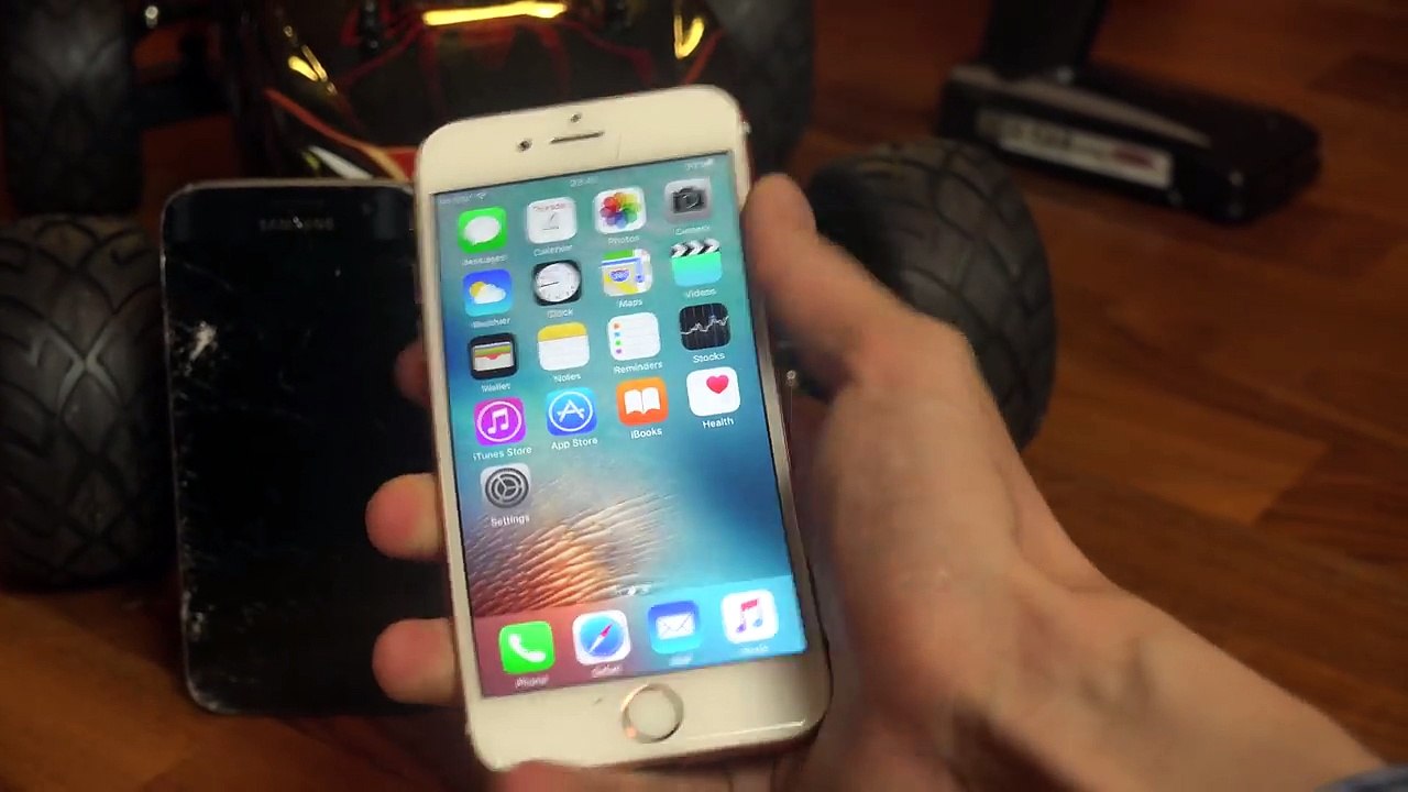 iPhone 6S Attached To RC Car Brutal Stone Wall Hit! Will It Survive-!