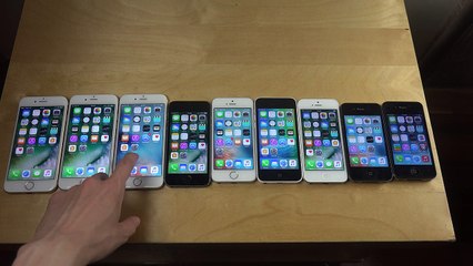 iPhone 7 vs. 6S vs. 6 vs. SE vs. 5C vs. 5S vs. 5 vs. 4S vs. 4 Benchmark Speed Test!