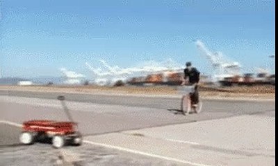 They see how bicycle rider rollin