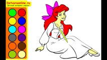 Disney Princess Ariel Coloring Pages / Ariel Colouring Book Cartoon Games for Kids & Girls