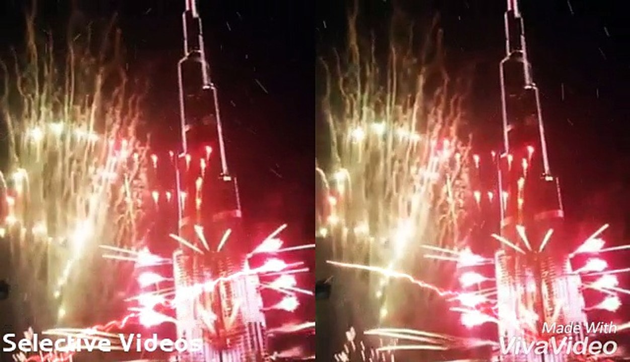 Happy new year 2017, Burj khalifa dubai fireworks on new year celebration.