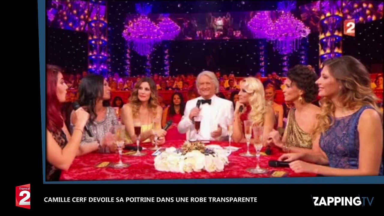 Camille Cerf dévoile sa poitrine dans une robe transparente (déo)