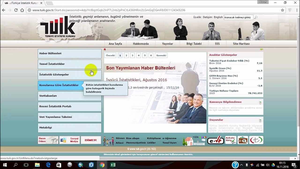 Tüik'den Nüfus Verisi İndirme