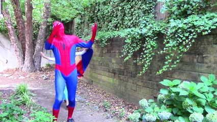 Elsa Loses her dress w/ Joker girl, Spiderman, Joker, Spiderbaby