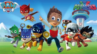 PAW PATROL Transforms Into PJ MASKS Gekko, Catboy, Owlette, Luna Girl | Coloring Videos For Kids