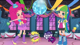 Shopkins Shoppies Bubbleisha Jessicake Transform Into MLP Equestria Girls Pinkie Pie Rainbow Dash
