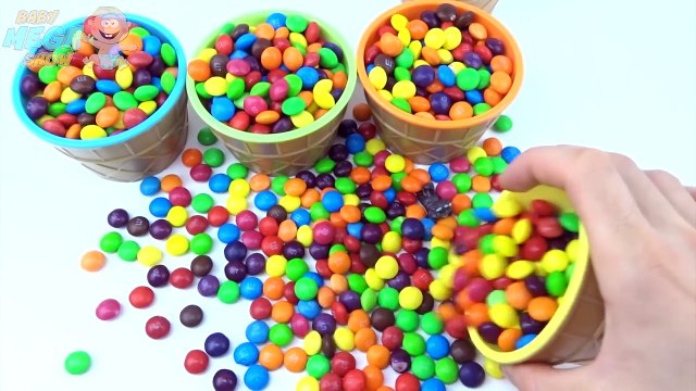 Ice Cream Talking Tom and Friends Toys Surprise Cups Candy Stacking Skittles M&Ms Rainbow Colors