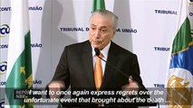 Brazil president Temer saddened by airplane crash