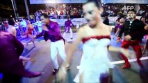 Colombia - Salsa dancers parade in the streets of Cali-UYs2WeEZkeE