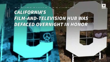 Hollywood sign vandalized to read 'Hollyweed'