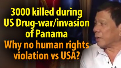 US invaded Panama because of Drugs & 3,000 people were killed. Where is the human rights? SHARE