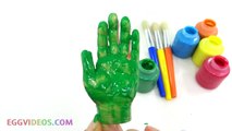 Learning Colors Video for Children Body Paint Hands Finger Family Song Nursery Rhymes EggVideoscom
